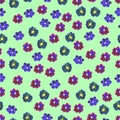 Floral seamless pattern.ÃÂ Hand painted daisy plum.